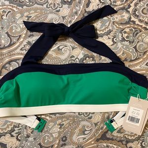Boden Santorini color block halter bandeau bikini top, NWT